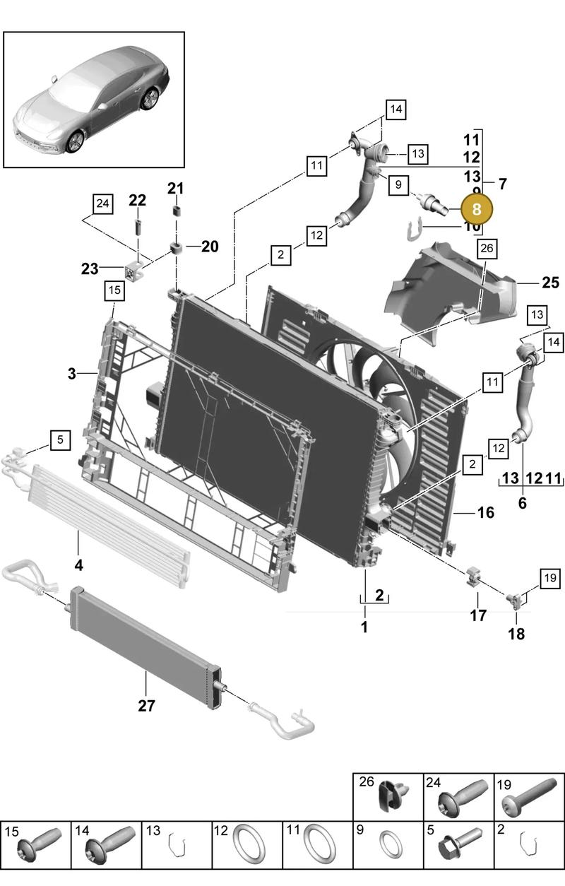PAB919501 — Porsche Panamera (2016-2020) diagram p49105040, position 8
