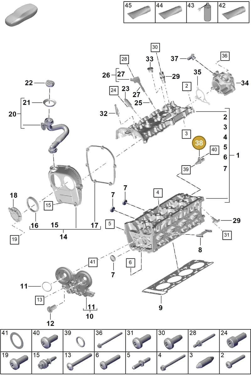 PAB919523 — Porsche Cayenne Coupe (2023-2023) diagram p60103000, position 38