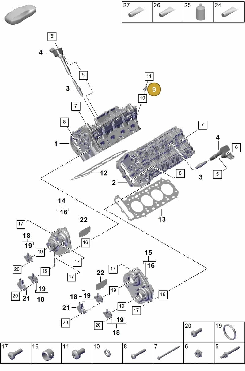PAB919523 — Porsche Cayenne Coupe (2023-2023) diagram p60103030, position 9