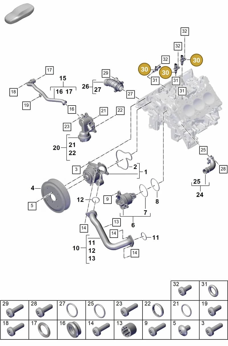 PAB919523 — Porsche Cayenne Coupe (2023-2023) diagram p60105010, position 30