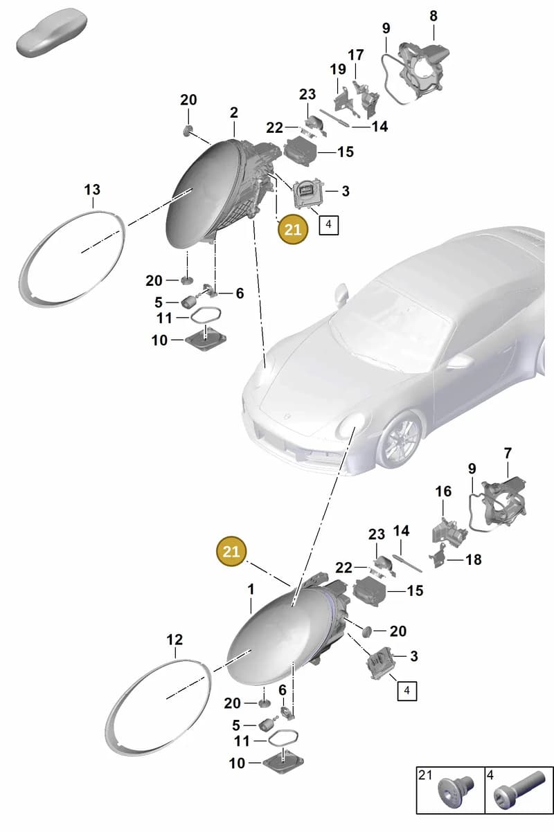 PAB941041 — Porsche 911 (2024-2025) diagram p63908000, position 21