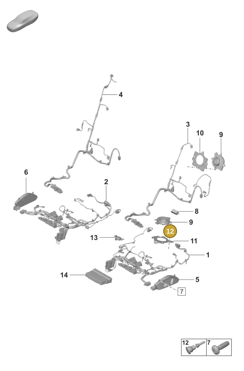 PAB941117 — Porsche Taycan Sport Turismo (2023-2025) diagram p56817520, position 12