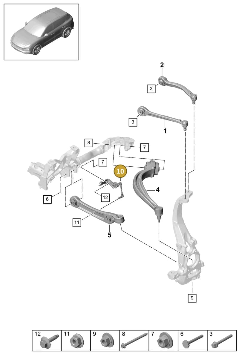 PAB94128501 — Porsche Cayenne (2017-2023) diagram p51401010, position 10