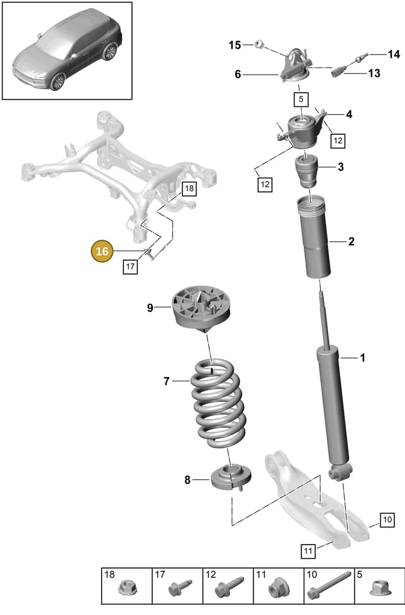 PAB941309A — Porsche Cayenne (2017-2023) diagram p51502000, position 16