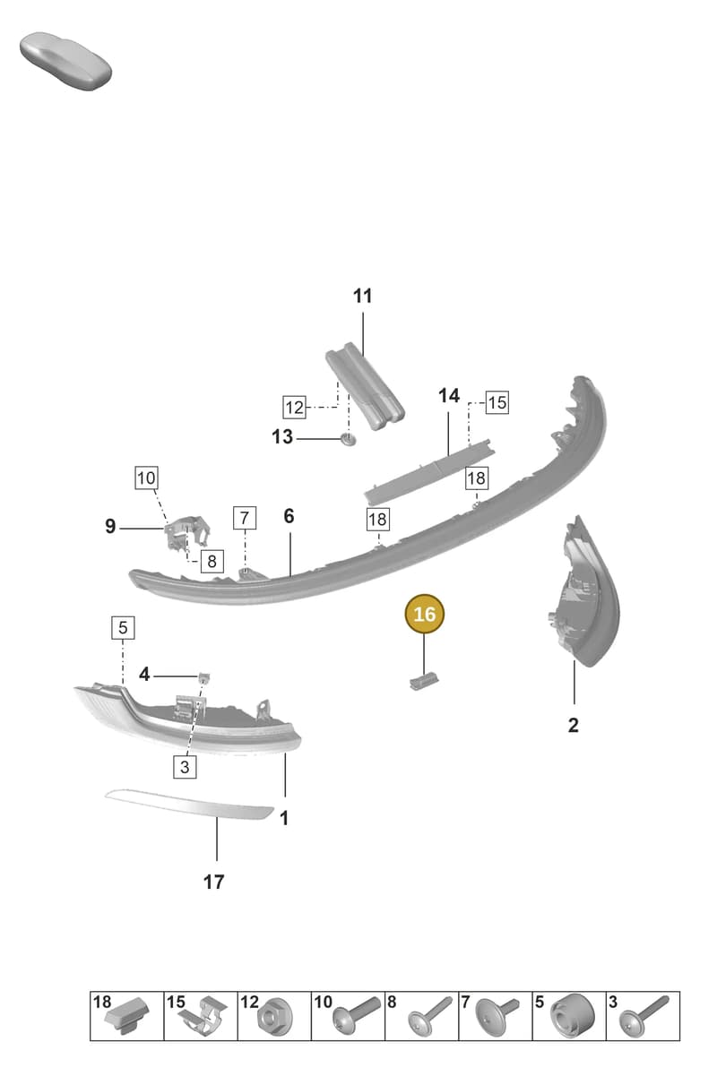 PAB94302101 — Porsche 911 (2018-2024) diagram p53905050, position 16