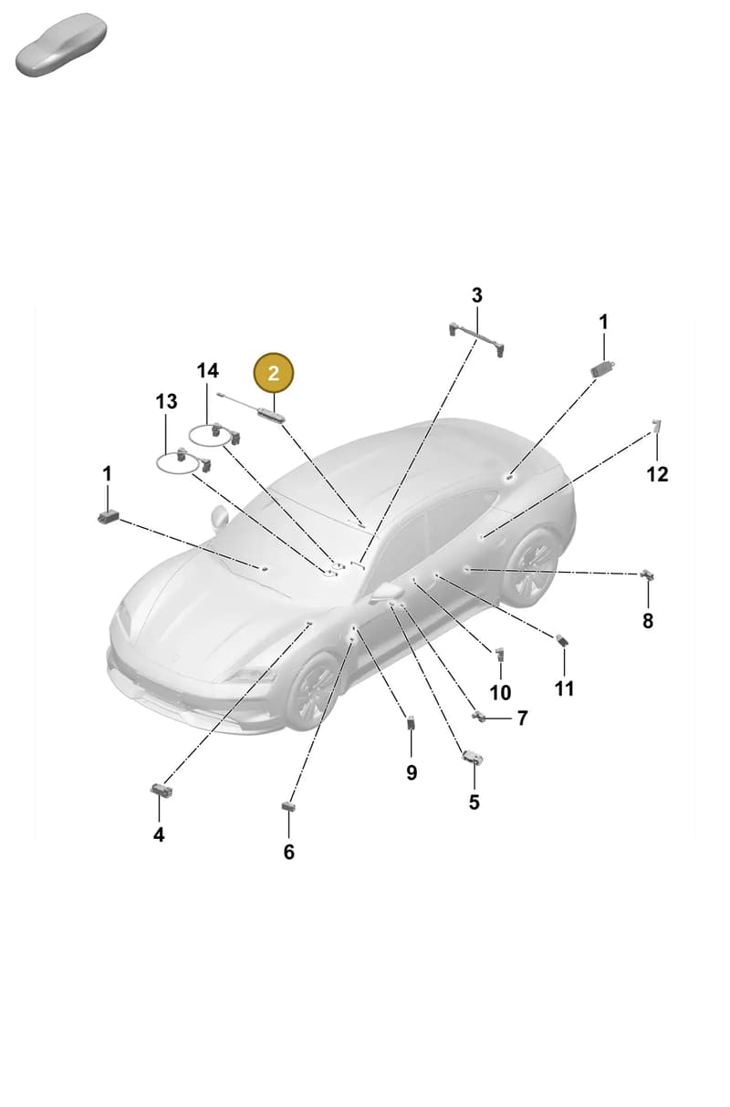 PAB947105 — Porsche Taycan Sport Turismo (2023-2025) diagram p64905200, position 2