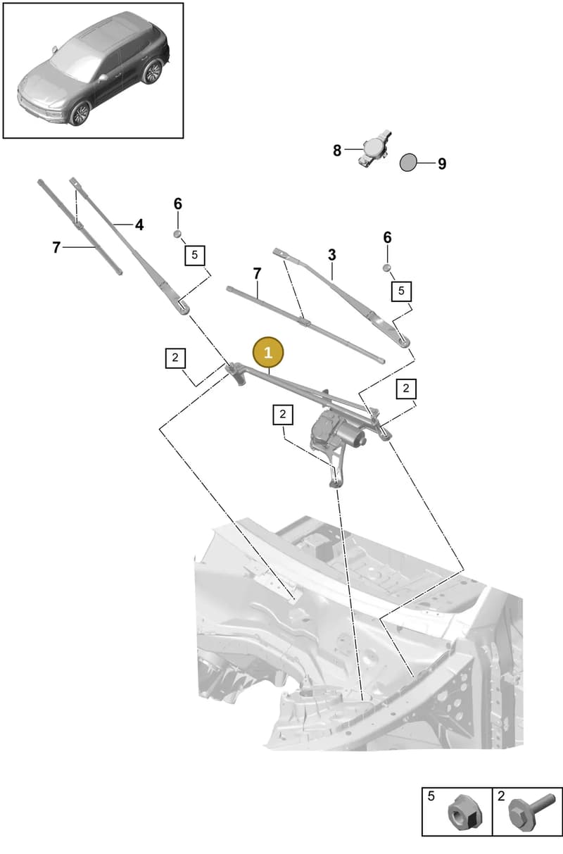 PAB955023B — Porsche Cayenne (2017-2023) diagram p51904000, position 1