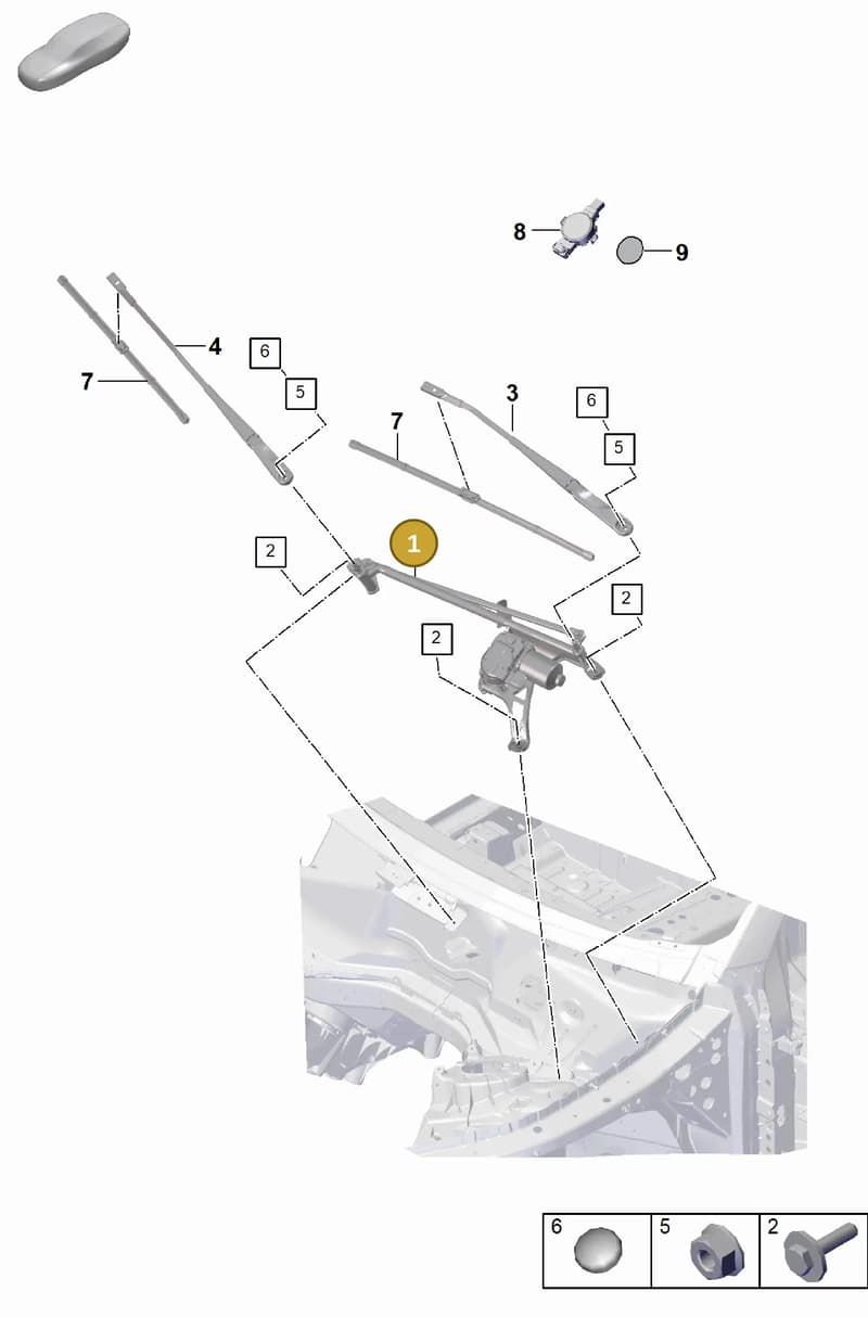 PAB955023B — Porsche Cayenne Coupe (2023-2023) diagram p60906000, position 1