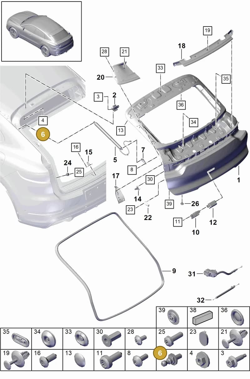 PAB955993 — Porsche Cayenne (2017-2023) diagram p51803015, position 6