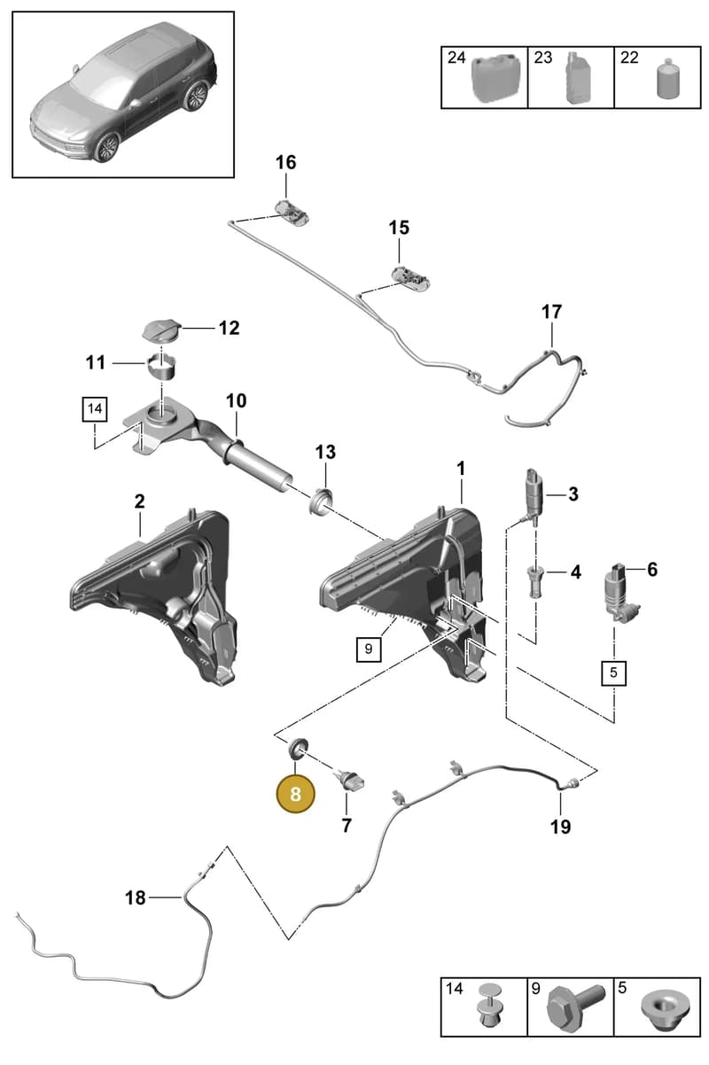 PAB955993 — Porsche Cayenne (2017-2023) diagram p51904010, position 8