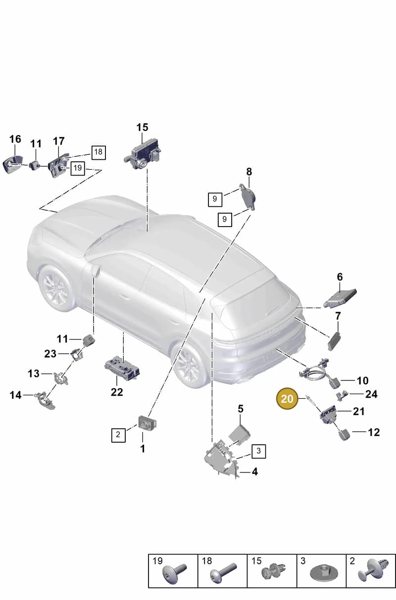 PAB955993A — Porsche Cayenne Coupe (2023-2023) diagram p60901100, position 20