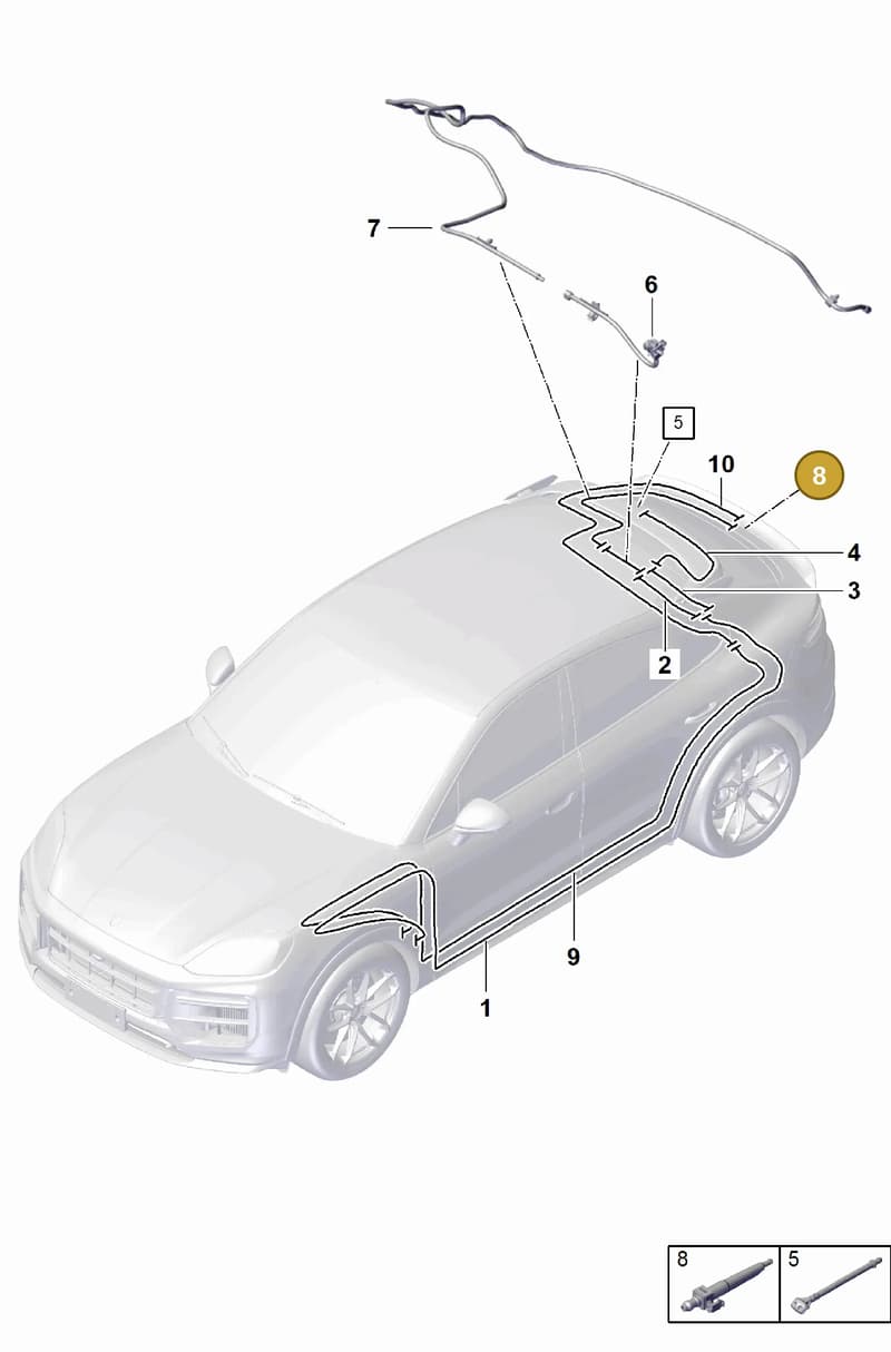 PAB955993A — Porsche Cayenne Coupe (2023-2023) diagram p60906400, position 8