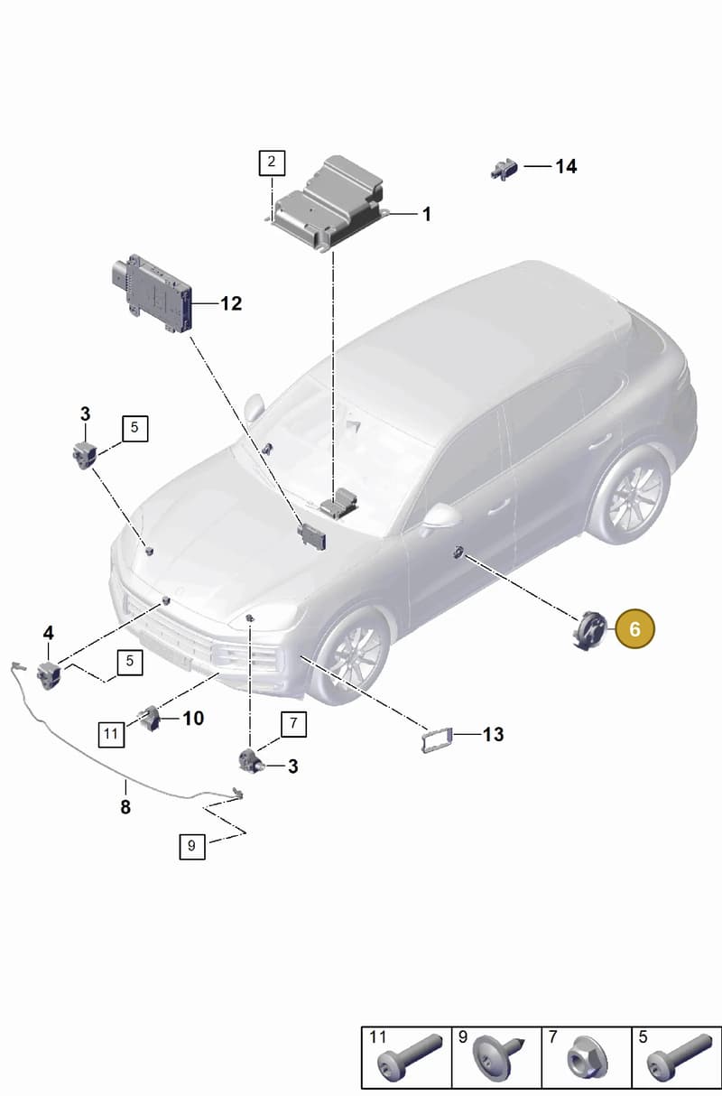 PAB959354 — Porsche Cayenne Coupe (2023-2023) diagram p60901900, position 6