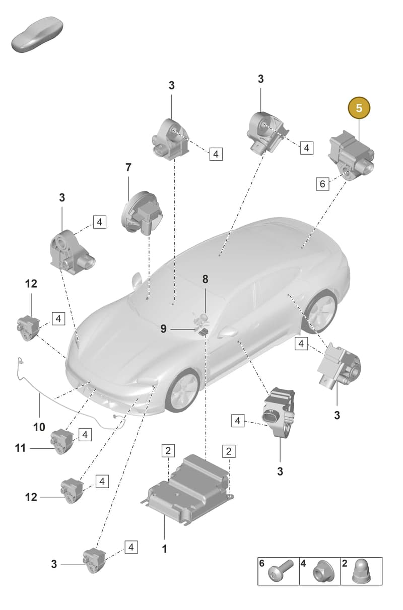 PAB959651 — Porsche Taycan Sport Turismo (2019-2024) diagram p56901060, position 5