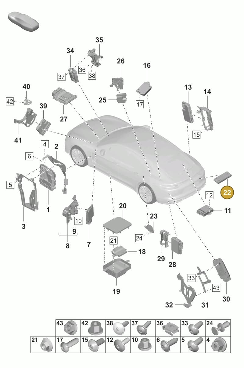 PAB962243 — Porsche Panamera (2020-2023) diagram p58901003, position 22
