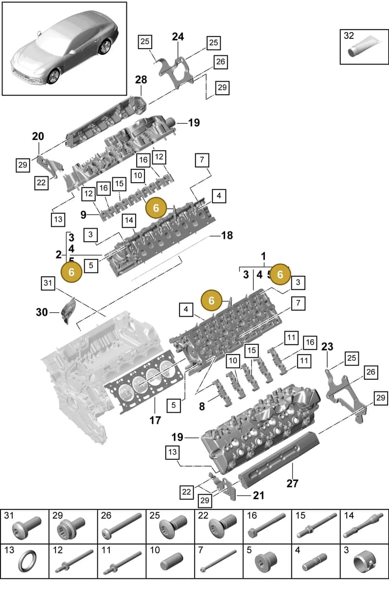 PAB963319 — Porsche Panamera (2016-2020) diagram p49103010, position 6