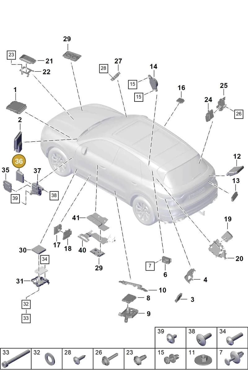 PAB965429F — Porsche Cayenne (2017-2023) diagram p51901003, position 36