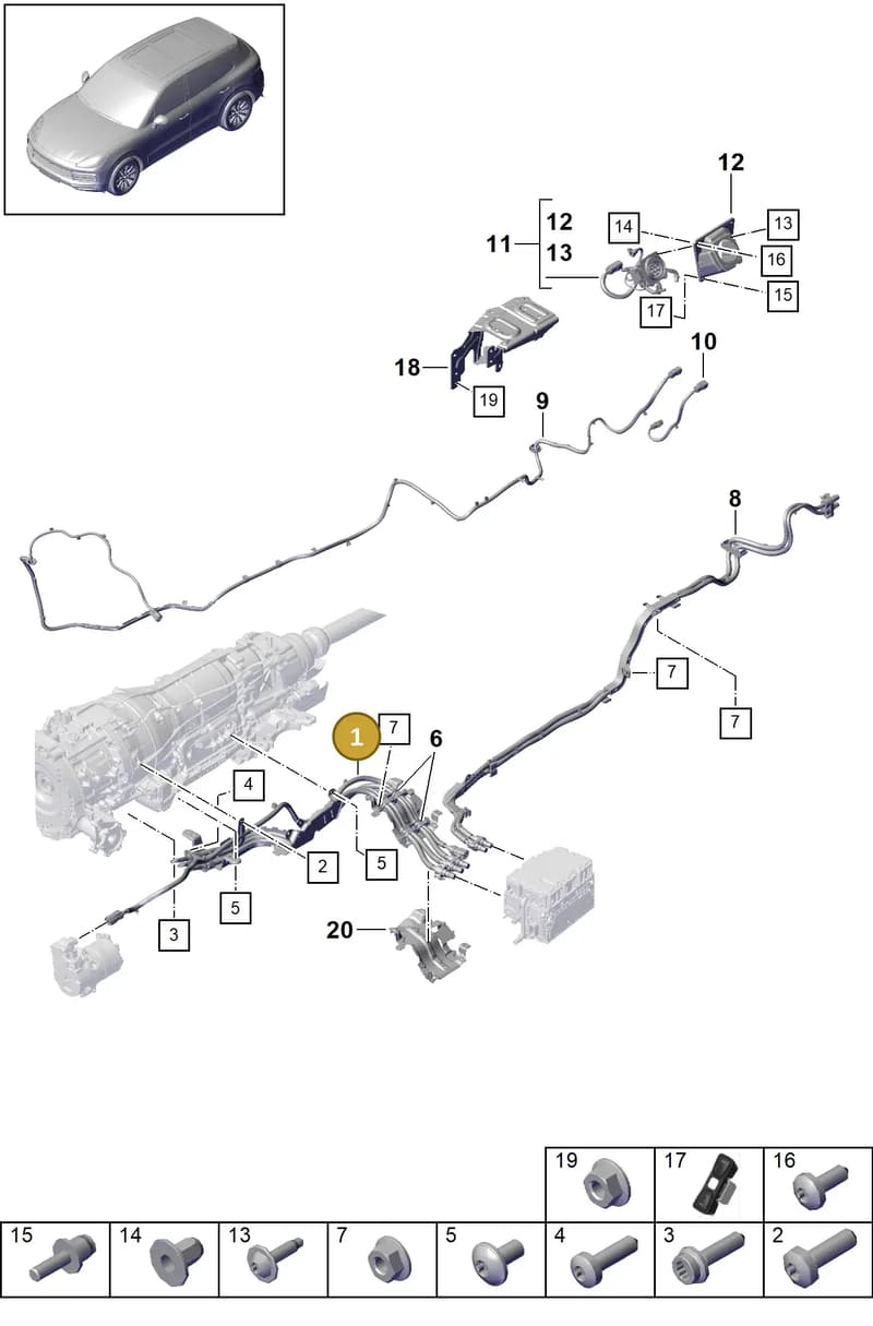 PAB971013B — Porsche Cayenne (2017-2023) diagram p51901130, position 1