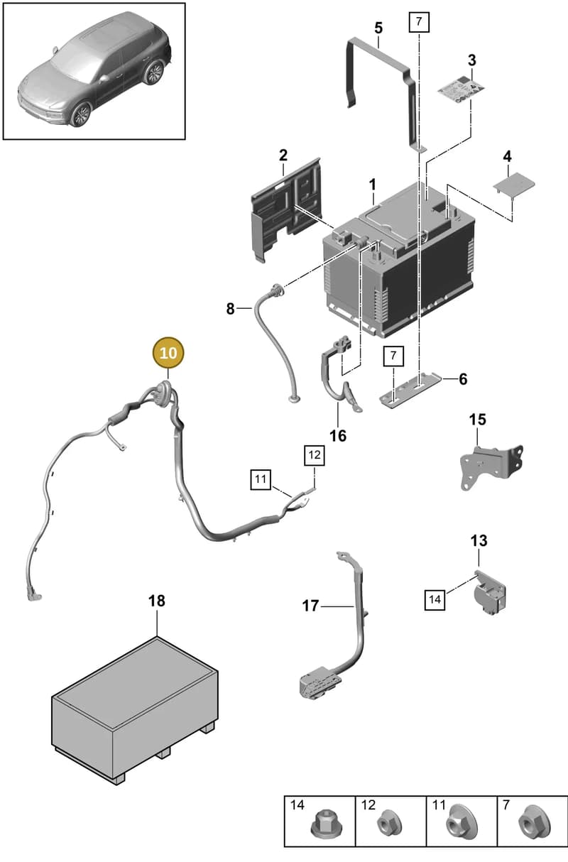 PAB971225J — Porsche Cayenne (2017-2023) diagram p51902010, position 10