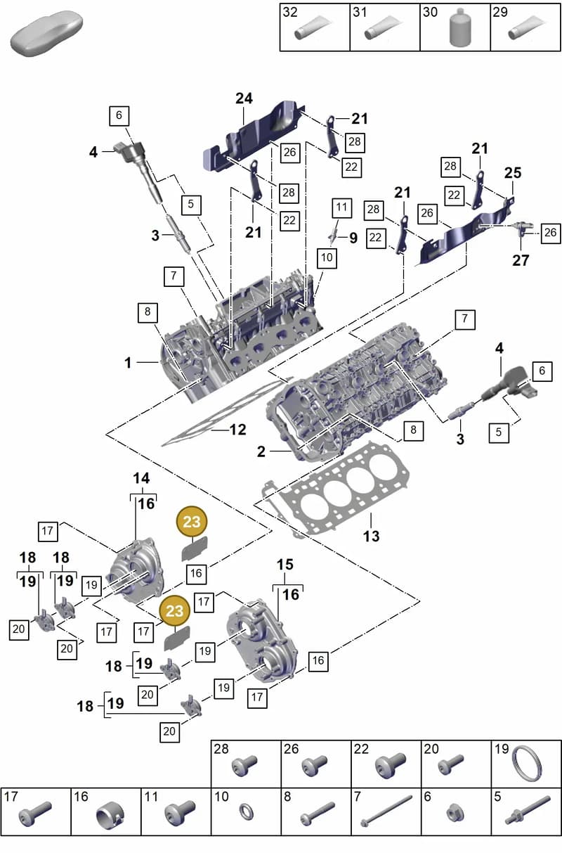 PAB97146100 — Porsche Cayenne Coupe (2023-2023) diagram p60103020, position 23