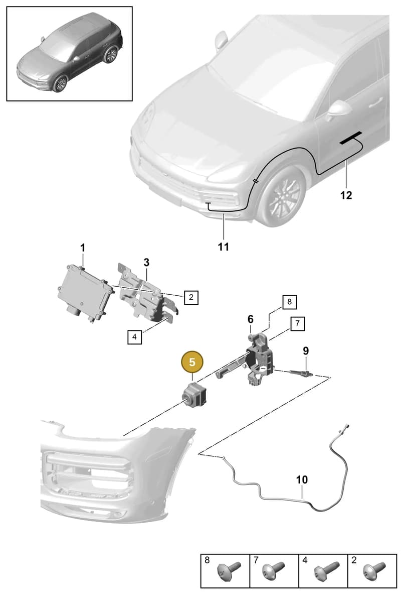 PAB980552A — Porsche Cayenne (2017-2023) diagram p51911040, position 5