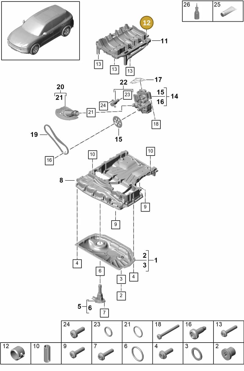 PAC103035 — Porsche Cayenne (2017-2023) diagram p51104030, position 12
