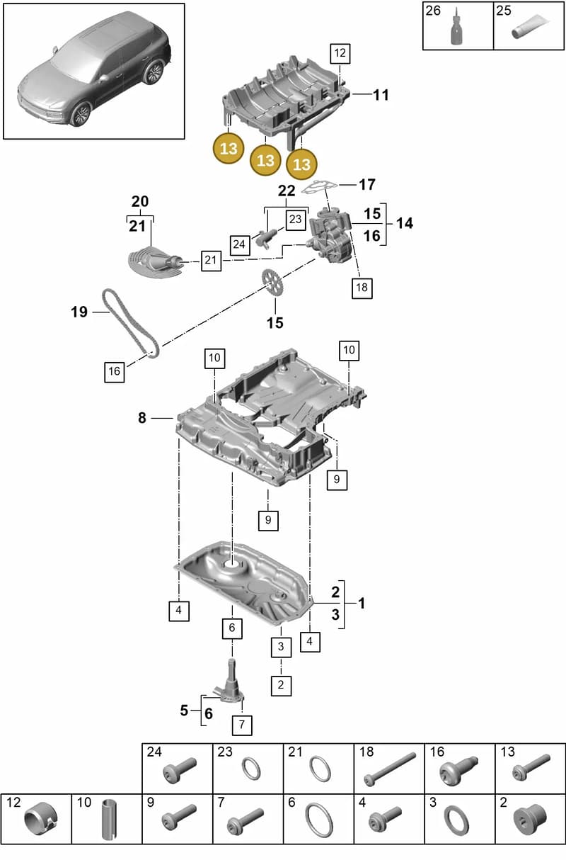 PAC103035A — Porsche Cayenne (2017-2023) diagram p51104030, position 13
