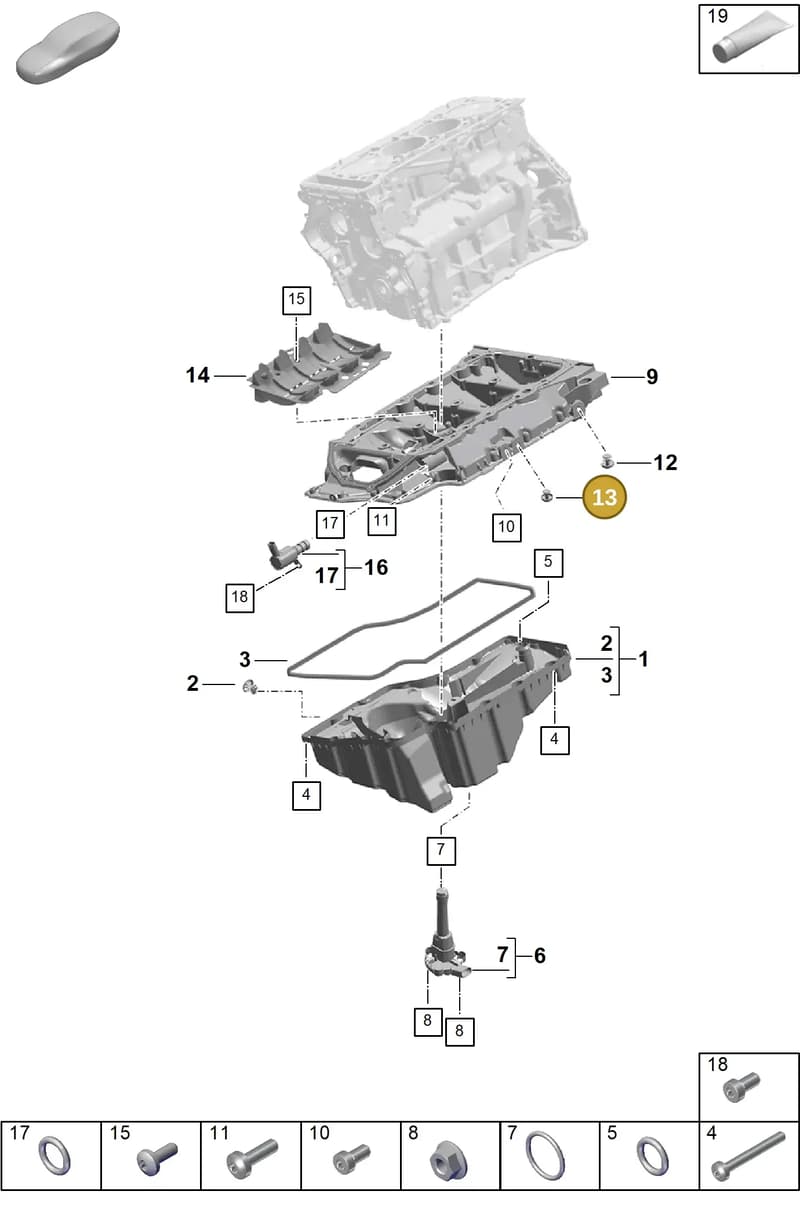 PAC103035A — Porsche Cayenne Coupe (2023-2023) diagram p60104100, position 13