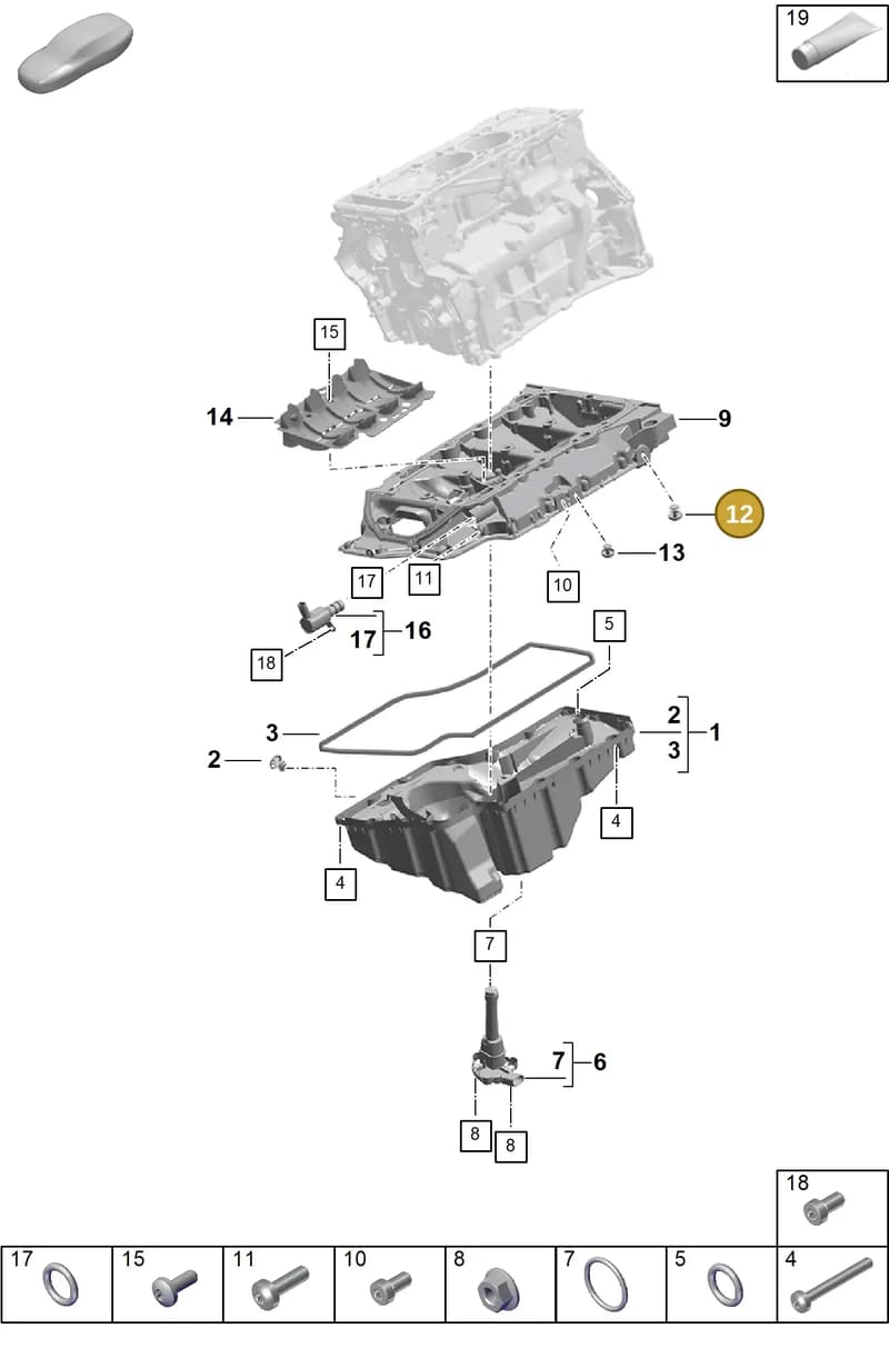PAC103035 — Porsche Cayenne Coupe (2023-2023) diagram p60104100, position 12