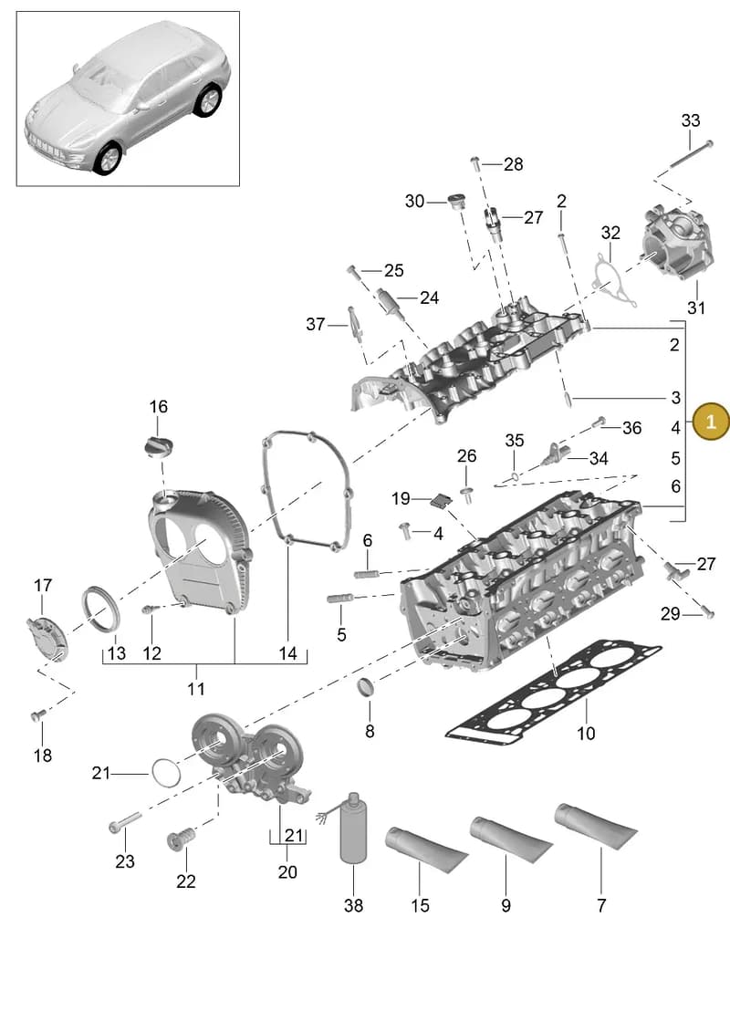 PAC103063B — Porsche Macan (2013-2018) diagram p44103010, position 1