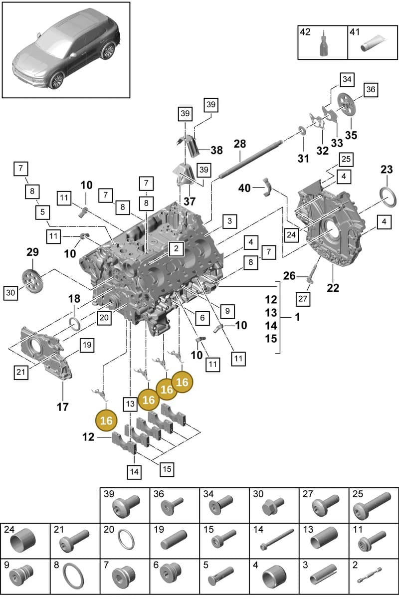 PAC103158 — Porsche Cayenne (2017-2023) diagram p51101050, position 16