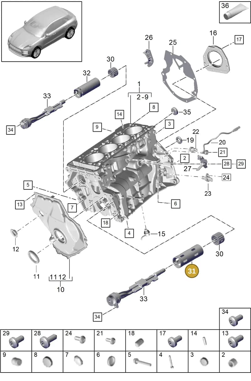 PAC103199 — Porsche Macan (2018-2022) diagram p52101111, position 31