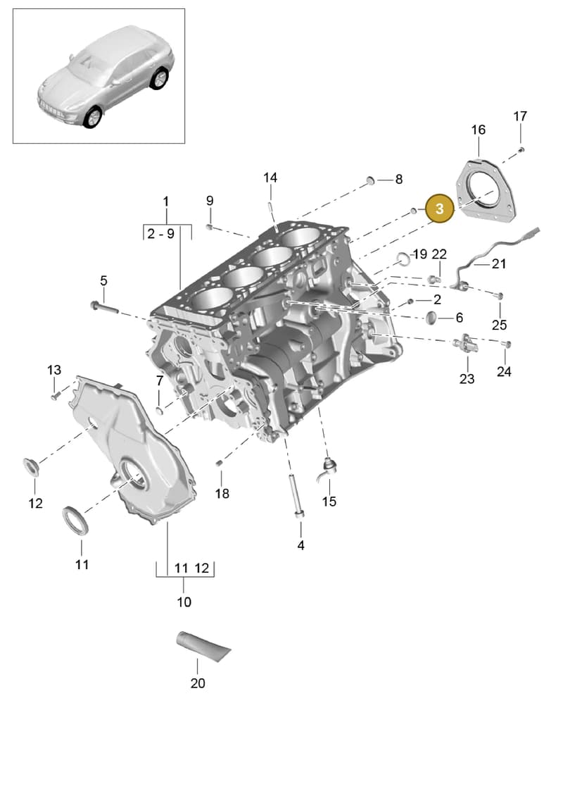 PAC103199A — Porsche Macan (2013-2018) diagram p44101050, position 3