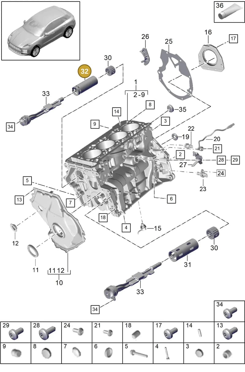 PAC103199A — Porsche Macan (2018-2022) diagram p52101111, position 32