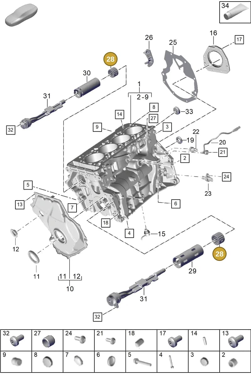 PAC103300B — Porsche Cayenne Coupe (2023-2023) diagram p60101100, position 28