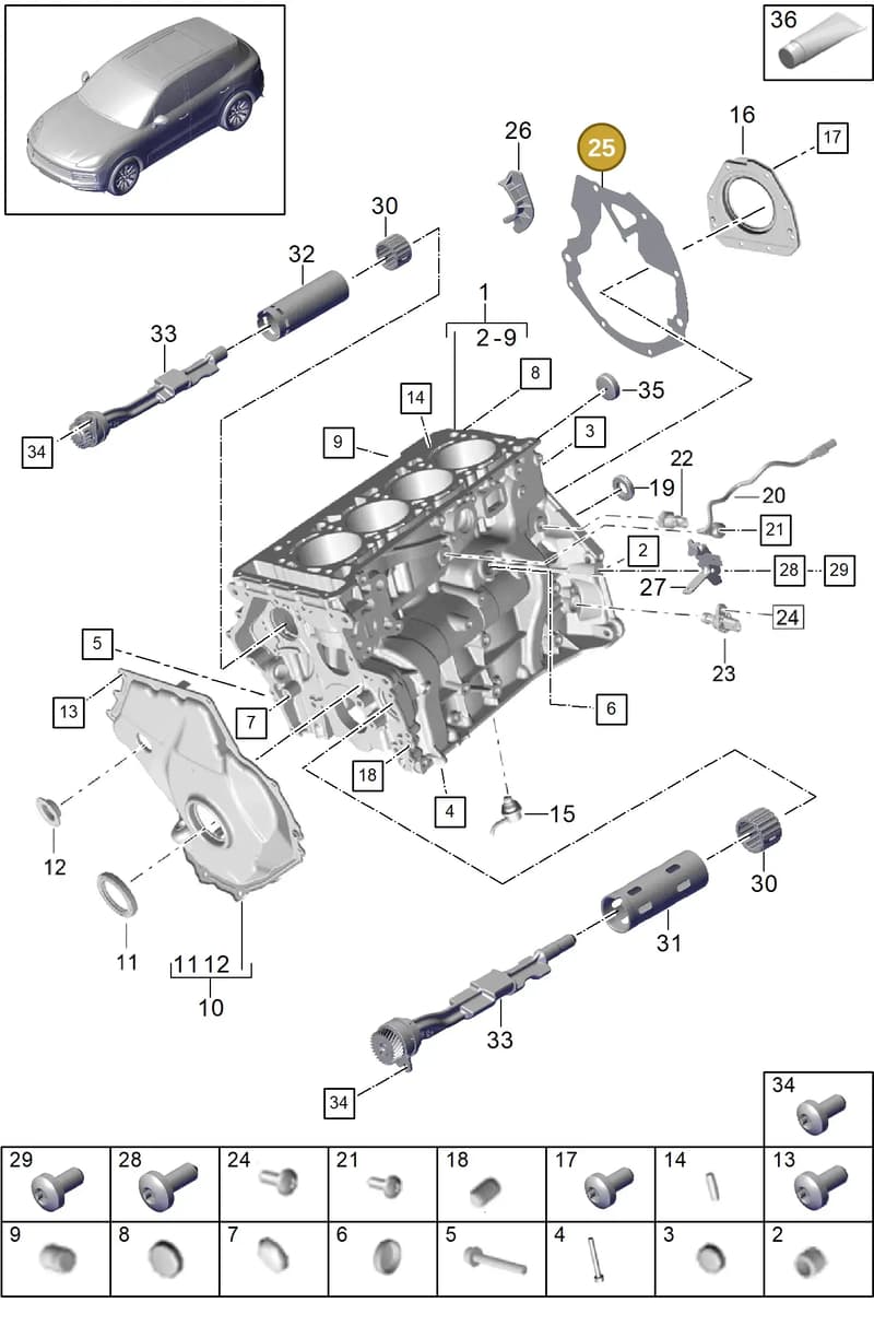 PAC103551 — Porsche Cayenne (2017-2023) diagram p51101060, position 25