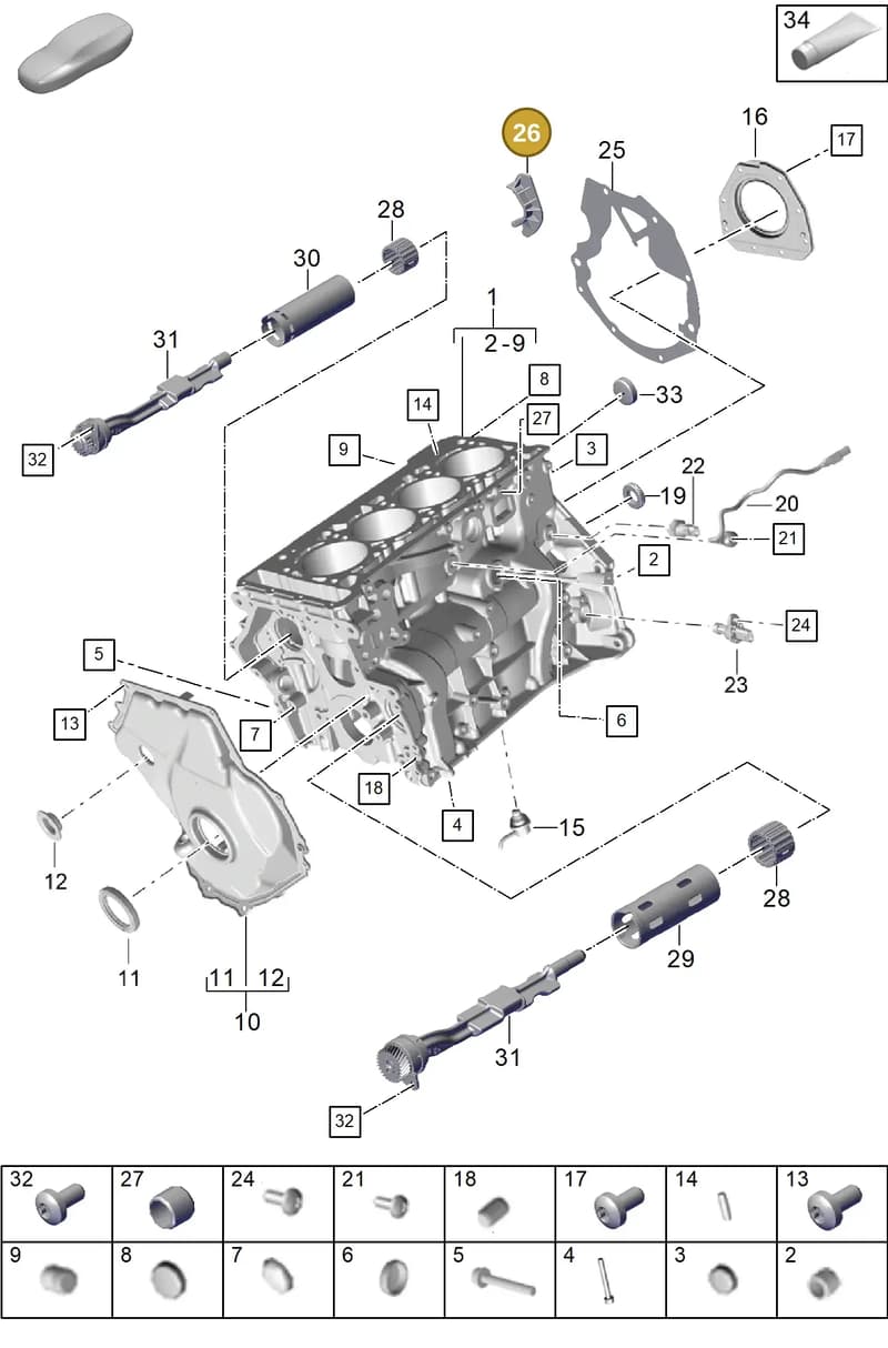 PAC103565 — Porsche Cayenne Coupe (2023-2023) diagram p60101100, position 26