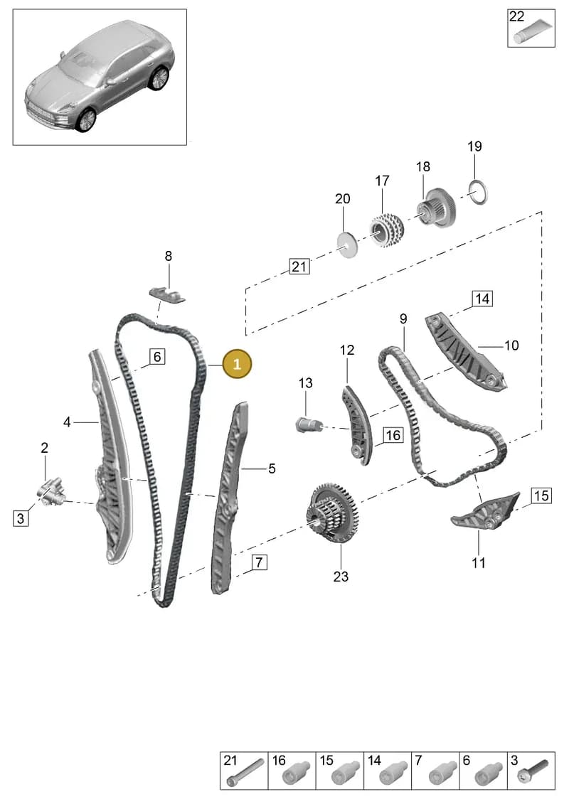 PAC103598 — Porsche Macan (2018-2022) diagram p52000100, position 1