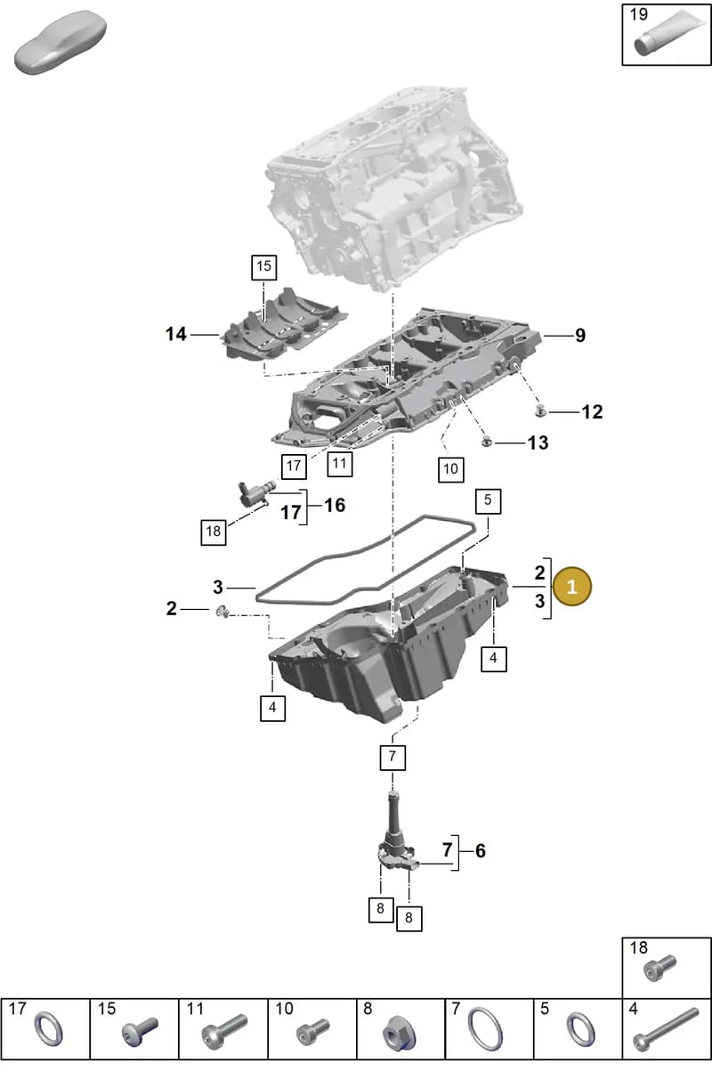 PAC103598 — Porsche Cayenne Coupe (2023-2023) diagram p60104100, position 1