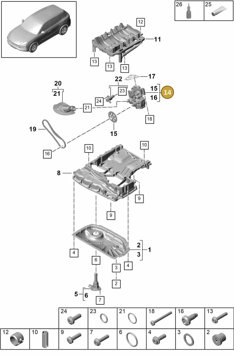 PAC103623 — Porsche Cayenne (2017-2023) diagram p51104030, position 14