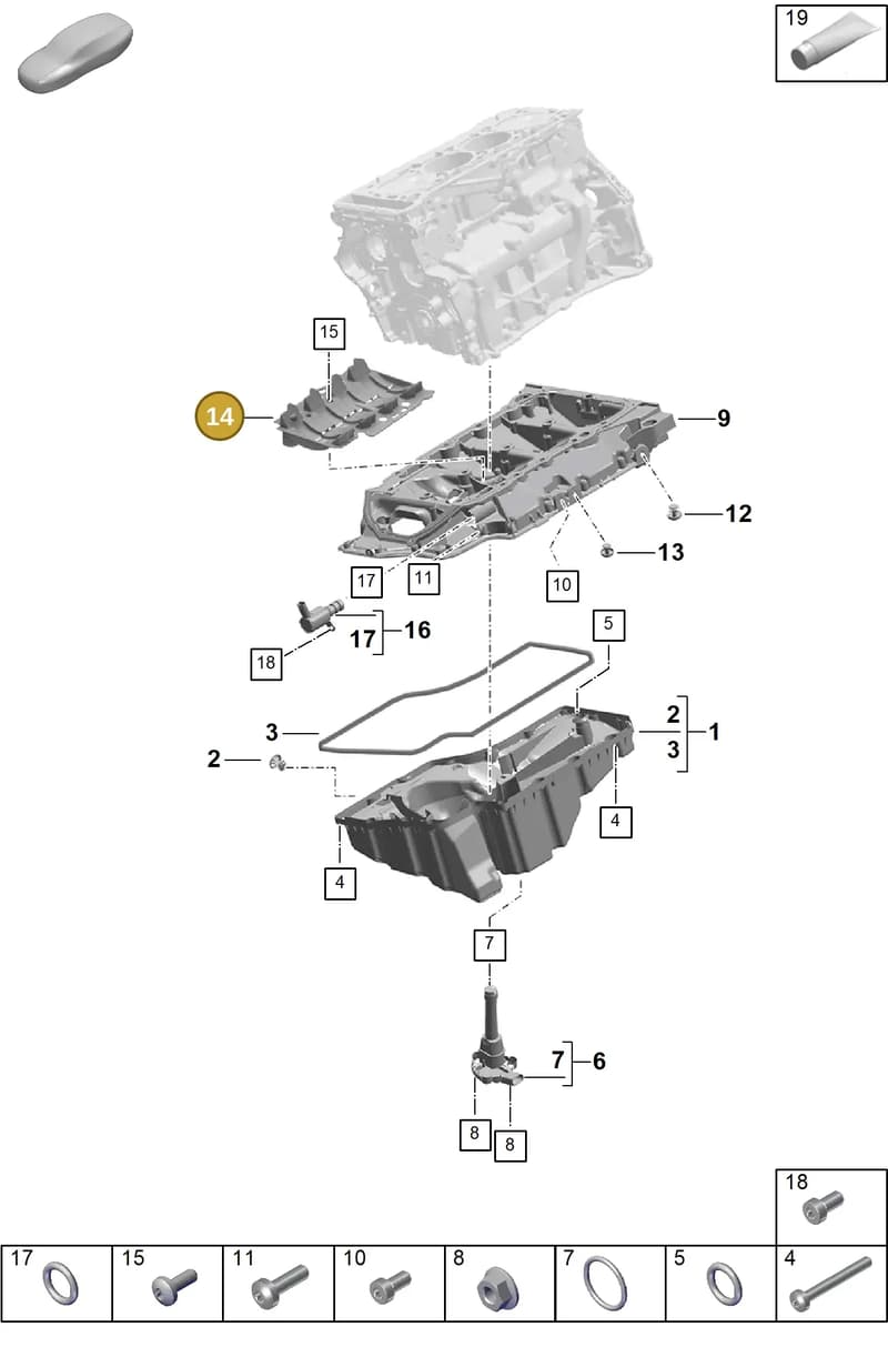 PAC103623 — Porsche Cayenne Coupe (2023-2023) diagram p60104100, position 14