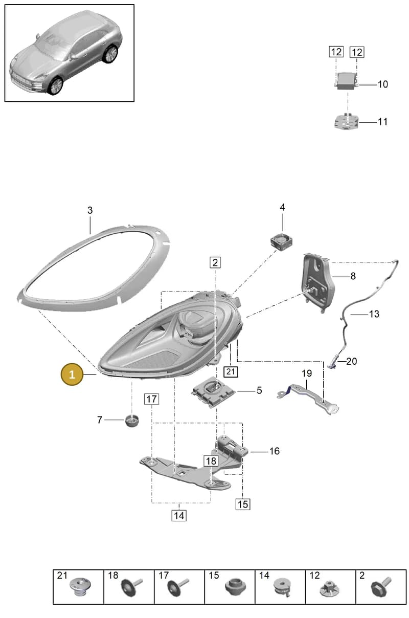 PAC105019A — Porsche Macan (2018-2022) diagram p52000001, position 1