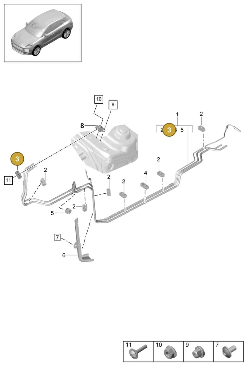 PAC105209 — Porsche Macan (2018-2022) diagram p52000081, position 3
