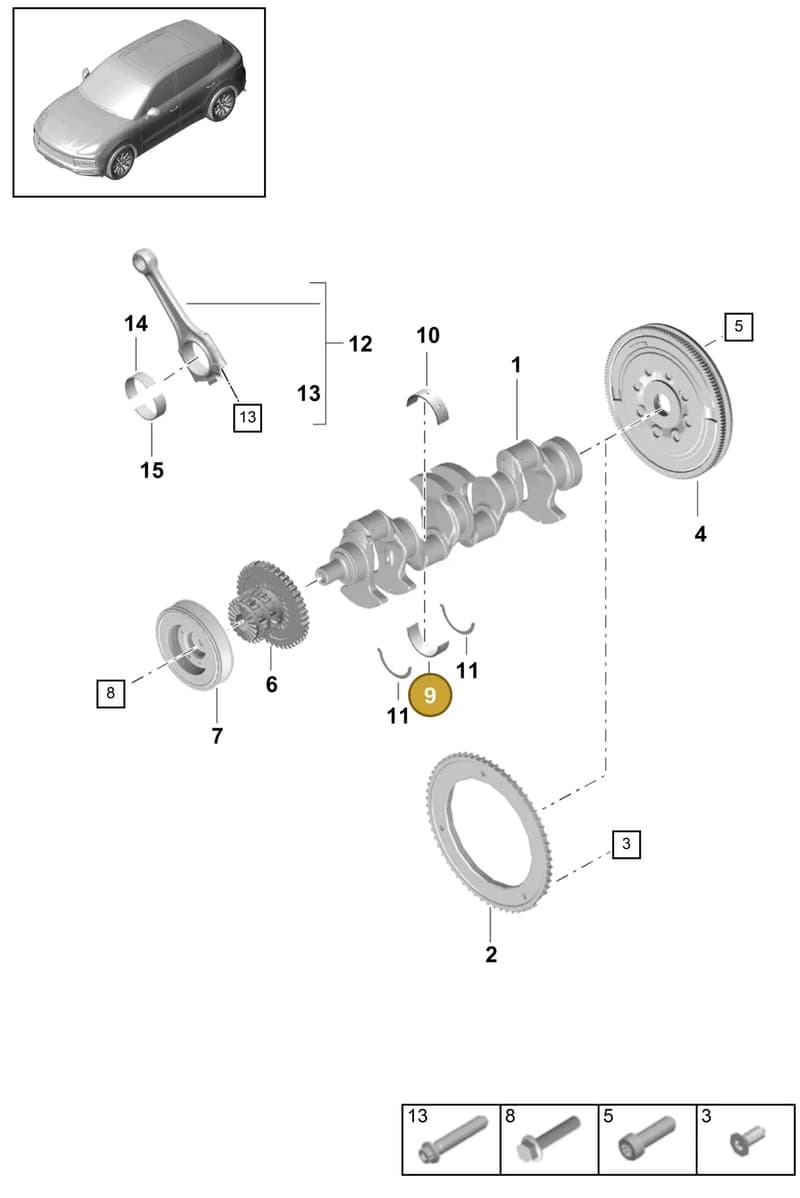 PAC105591D — Porsche Cayenne (2017-2023) diagram p51102010, position 9