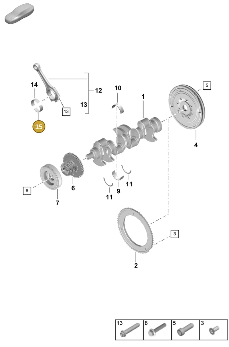 PAC105701A — Porsche Cayenne Coupe (2023-2023) diagram p60102000, position 15