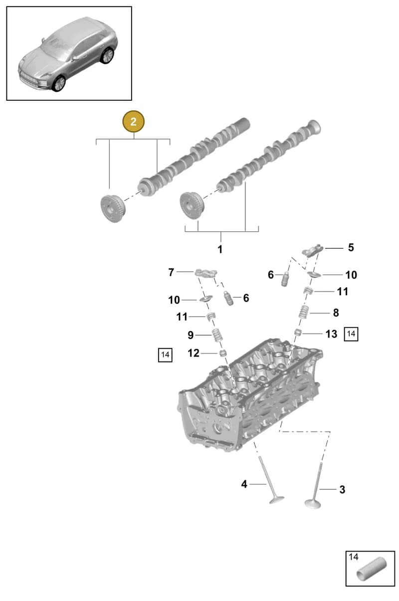 PAC109022 — Porsche Macan (2018-2022) diagram p52103110, position 2