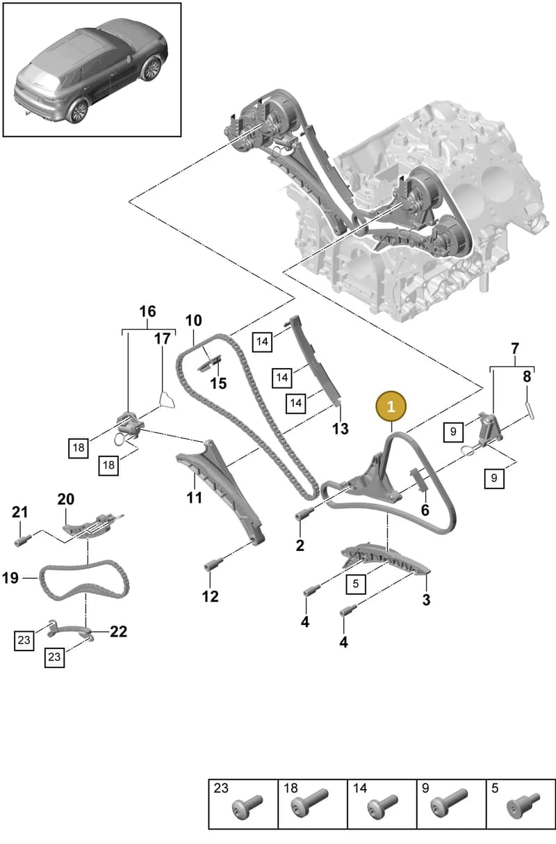 PAC109158 — Porsche Cayenne (2017-2023) diagram p51103080, position 1
