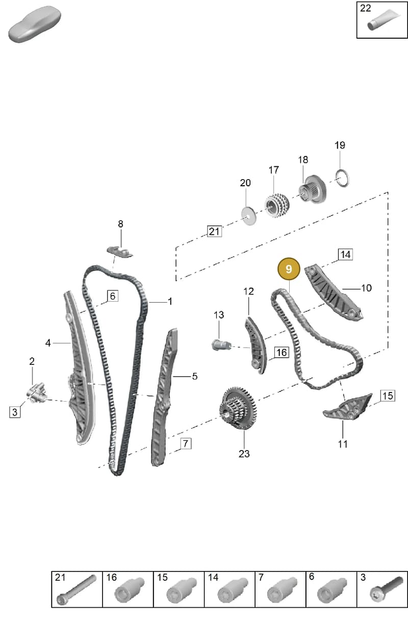 PAC109158A — Porsche Cayenne Coupe (2023-2023) diagram p60103300, position 9