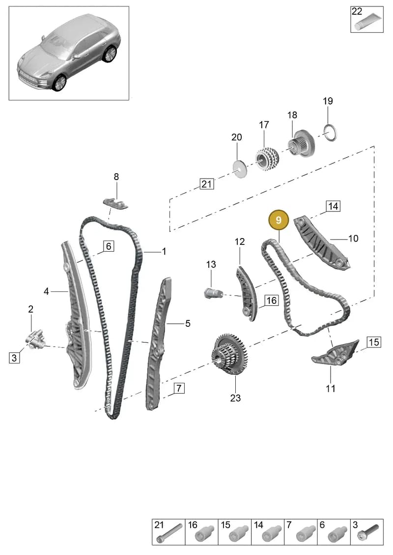 PAC115225 — Porsche Macan (2018-2022) diagram p52000100, position 9