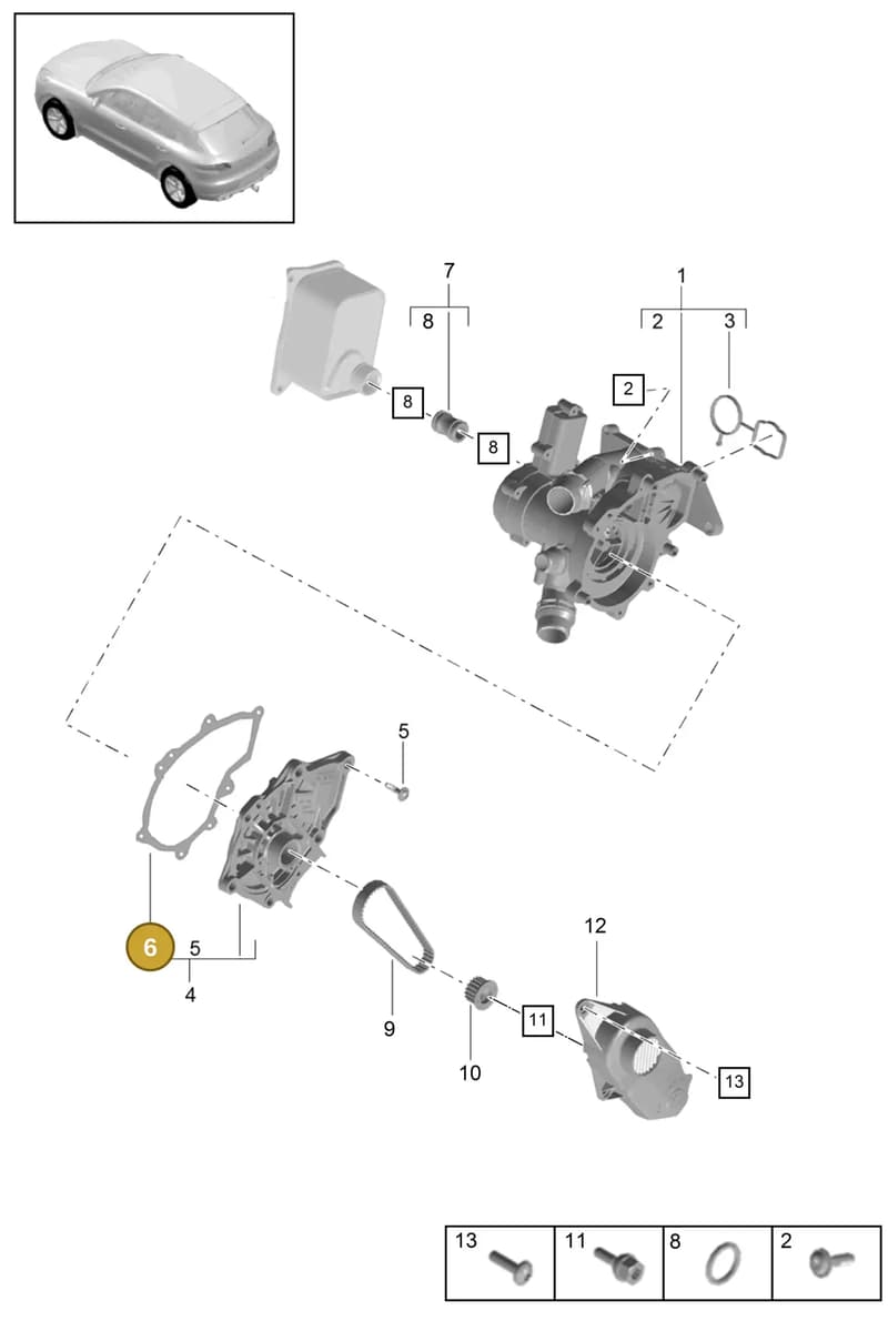 PAC121043 — Porsche Macan (2013-2018) diagram p44105010, position 6